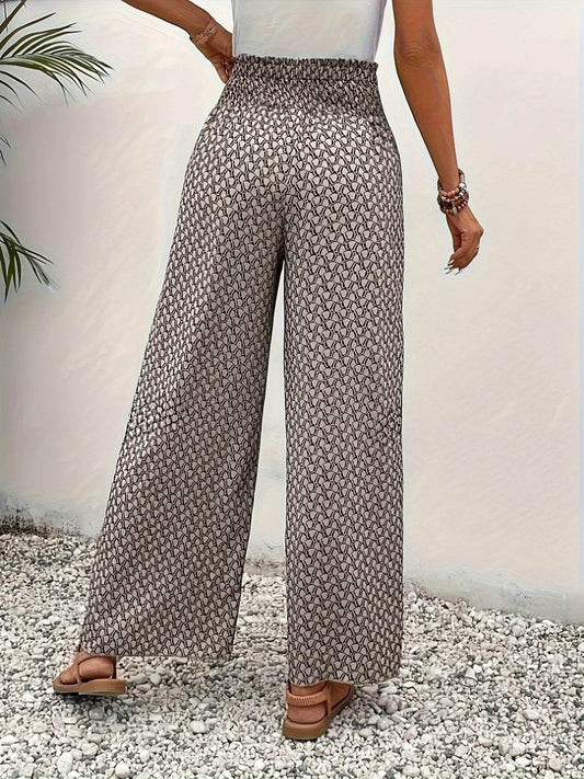 Elegant Wide Leg Pants for Women - Casual Beach Trousers - Buy Center