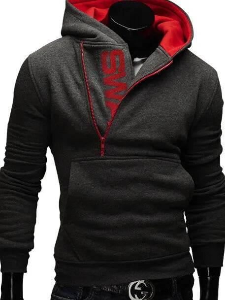 Men's Slim Fit Polka Dot Hoodie with Zipper Pocket - Casual Wear - Buy Center