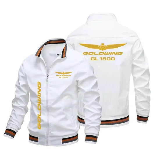 Men's Autumn/Winter Driver Jacket - Golden Wings & Printed Logo Style - Buy Center