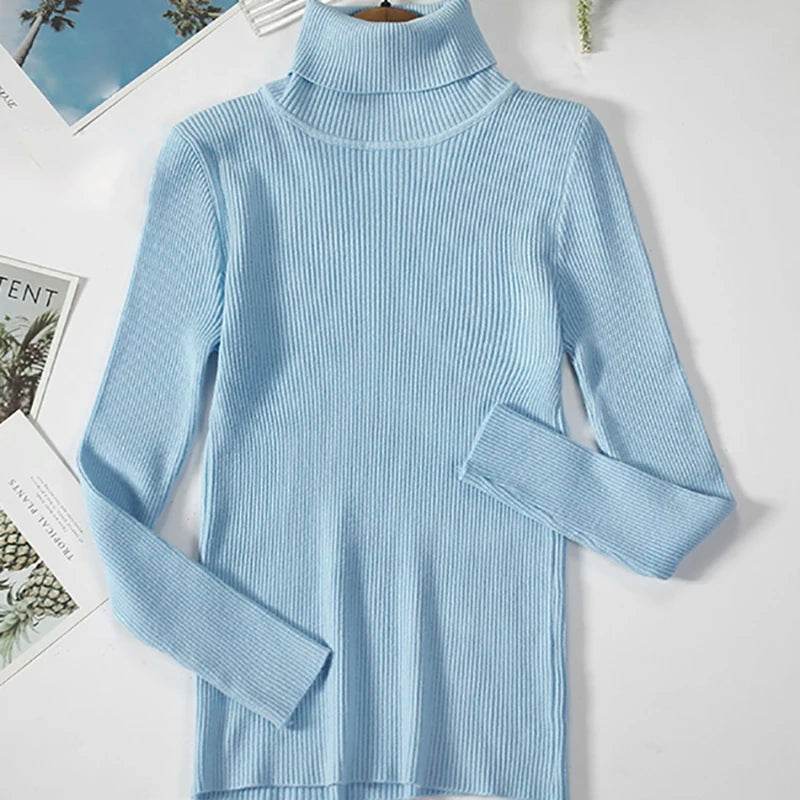 Women's Fall Turtleneck Sweater - Soft Cashmere Knit Pullover - Buy Center
