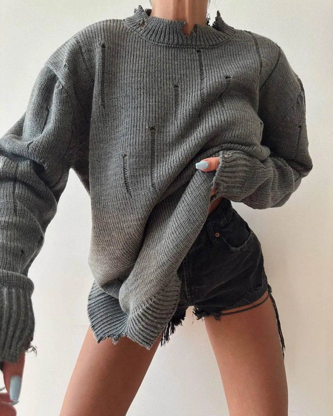 Women's Oversize Turtleneck Sweater - Thick Vintage Chunky Knit - Buy Center