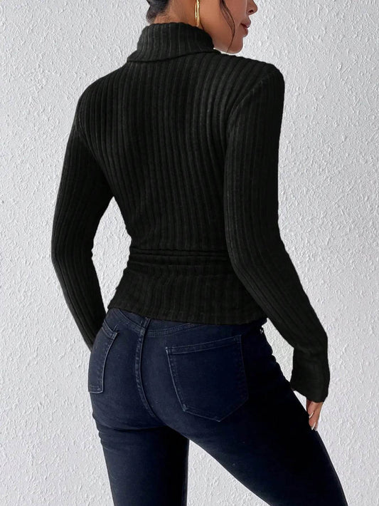 Women's Turtleneck Sweater - Casual Slim Fit Long Sleeve Top - Buy Center