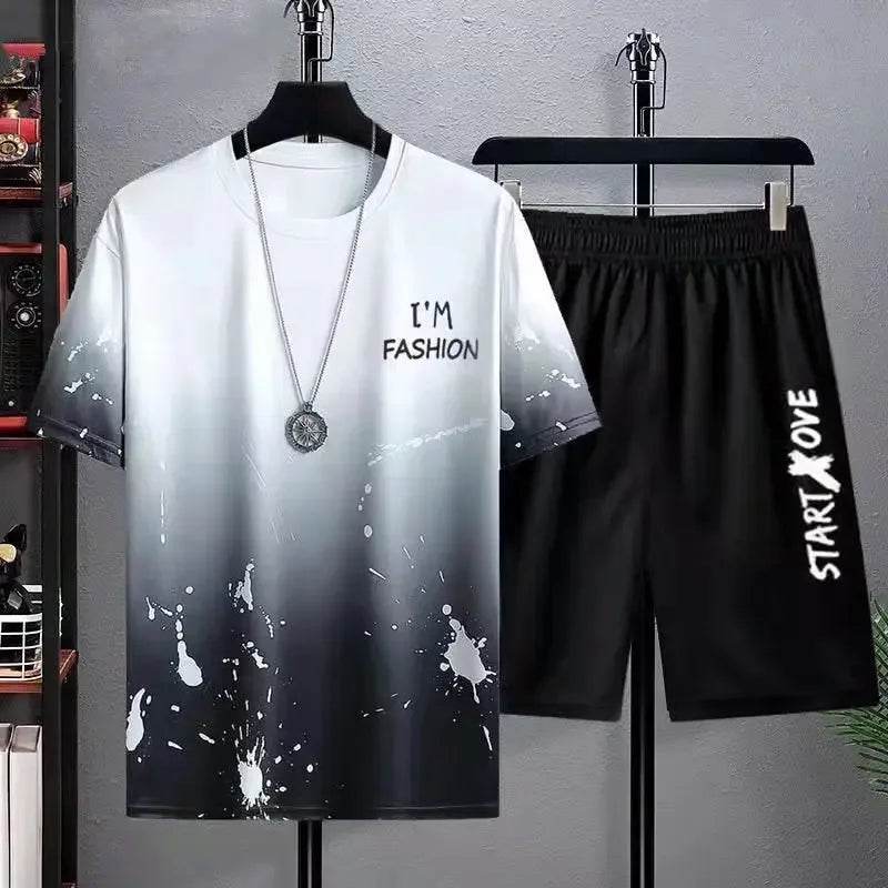 Men's Casual Graffiti T-Shirt Set - Comfort and Style for Summer - Buy Center