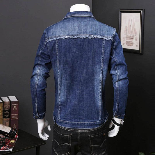 Embry Loor Men's Denim Jacket - Stylish Blue & Black Outerwear for Autumn - Buy Center