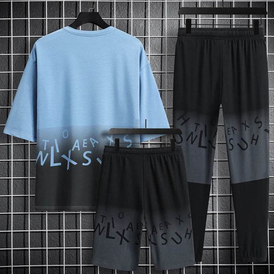 Men's Summer Fitness Sports Suit - Breathable Short Sleeve Set - Buy Center