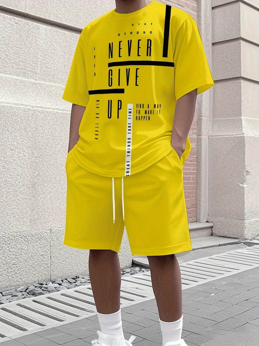 2025 Casual Men's Suit Set - Short Sleeve 3D Print Top & Shorts - Buy Center