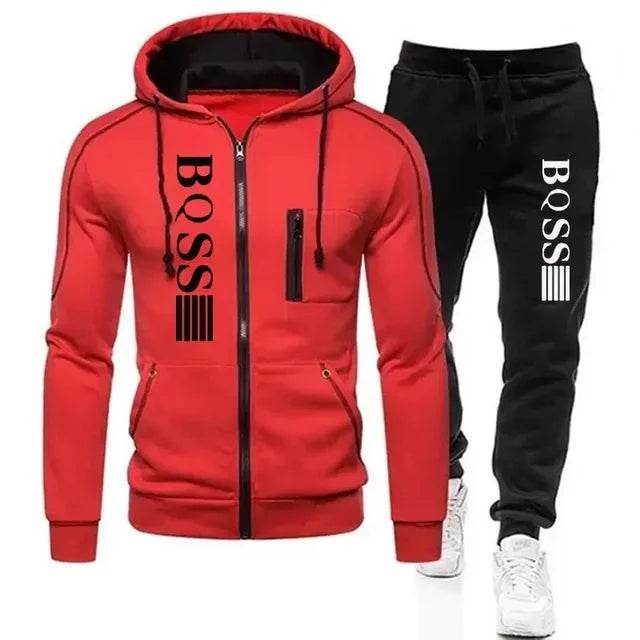 Men's Casual Hooded Coat & Pants - Spring Autumn Sports Suit - Buy Center