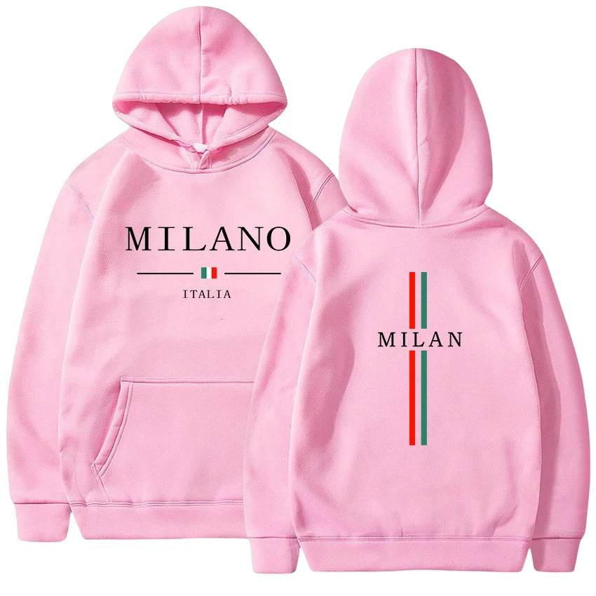 Casual Men's Hoodie Pullover - Milan Print, Versatile High-Quality Sweatshirt - Buy Center