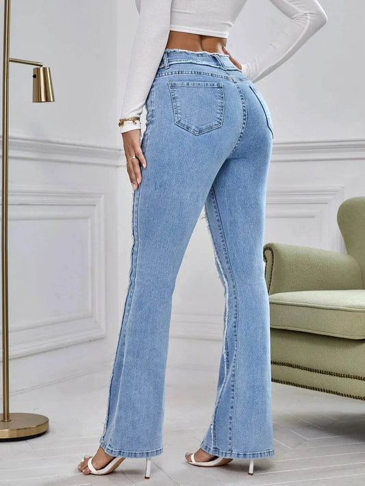 Yicalish High Waist Flare Jeans for Women - Vintage Aesthetic Denim - Buy Center