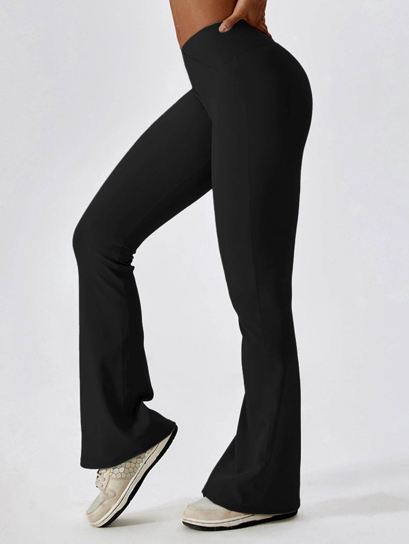 Women's Seamless Cross Waist Leggings - Scrunch Bum Yoga Pants - Buy Center