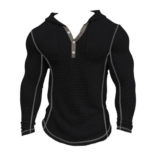 Stylish Men's Waffle Fabric Hoodie - Breathable Slim Fit Design - Buy Center