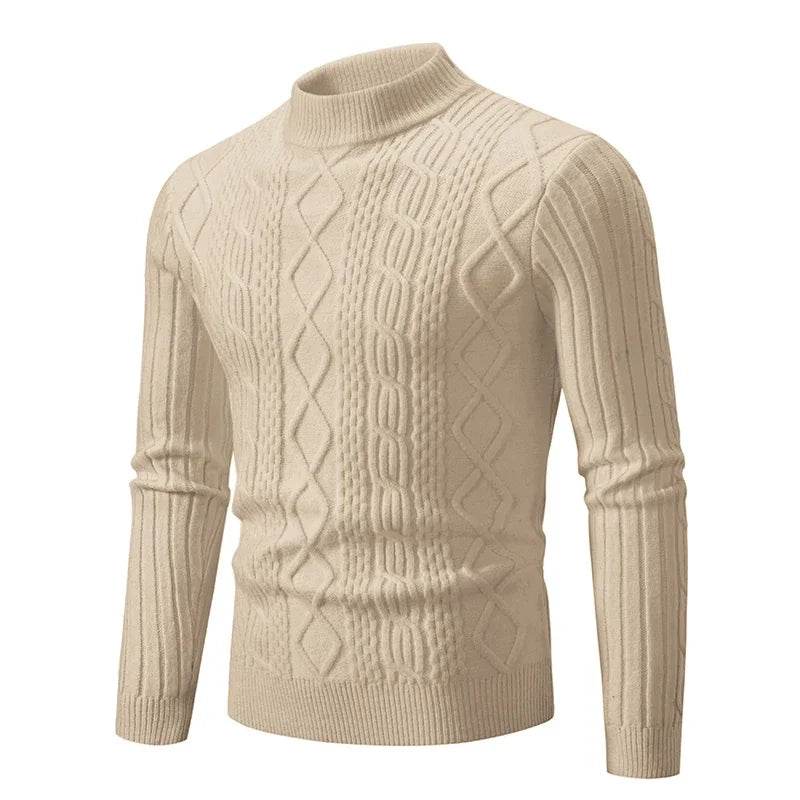 2023 Men's Winter Sweaters - Solid O-Neck Knitted Pullover, Warm & Slim Fit - Buy Center