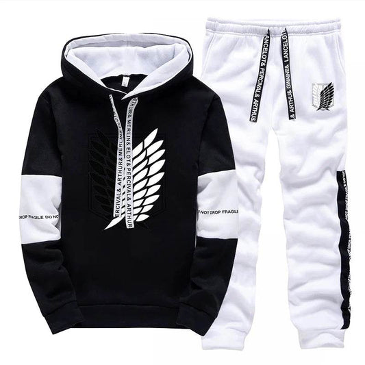 Men's Casual Tracksuit Set - Hooded Sweatshirt & Joggers for Daily Wear - Buy Center