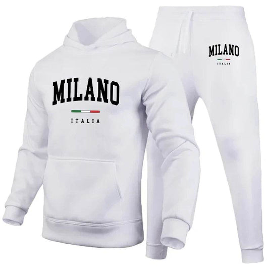 Milano Print Men's Luxury Hoodie Set - Casual Sweatshirt & Jogging Trousers - Buy Center
