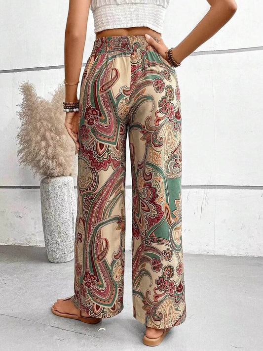 Vintage Tie Dye Wide-Leg Pants for Women - Casual Spring Style - Buy Center