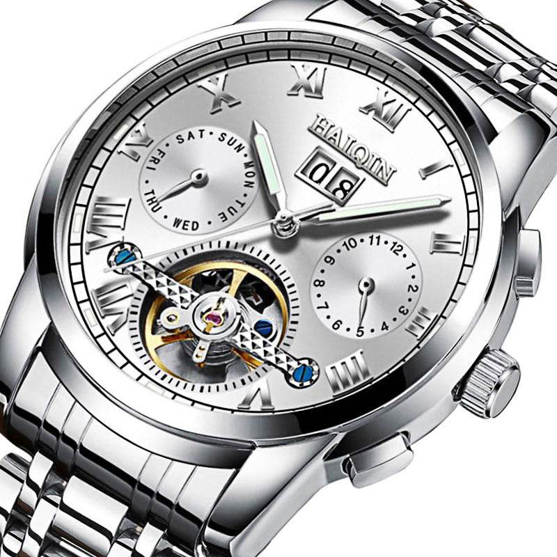 Men's Waterproof Luminous Tourbillon Watch - Stylish Mechanical Timepiece - Buy Center