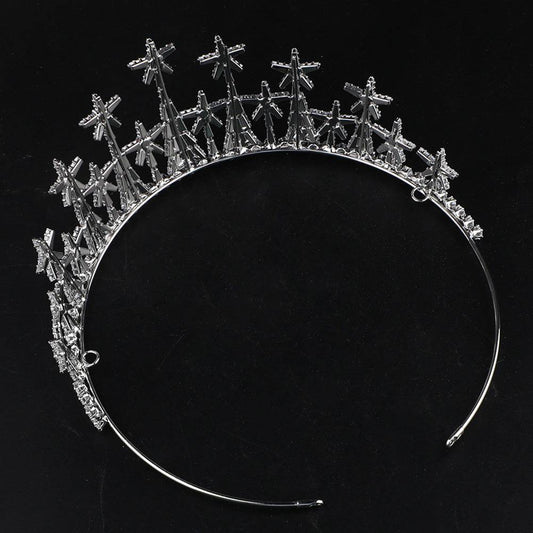 Elegant Zircon Bridal Crown - Luxury Wedding Hair Jewelry, 2025 Style - Buy Center