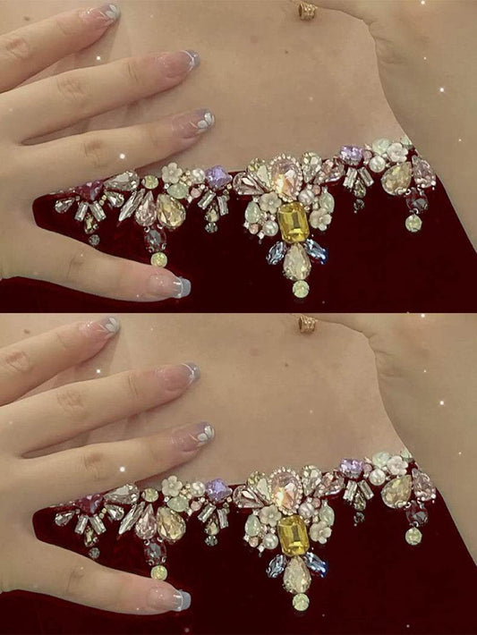 Buycenter Wine Red Long-Sleeved Evening Dress for Women - Elegant Style - Buy Center