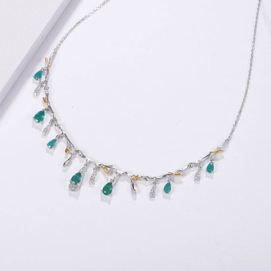 Elegant S925 Silver Natural Topaz Necklace - Stunning Blue Gemstone Pendant - Buy Center