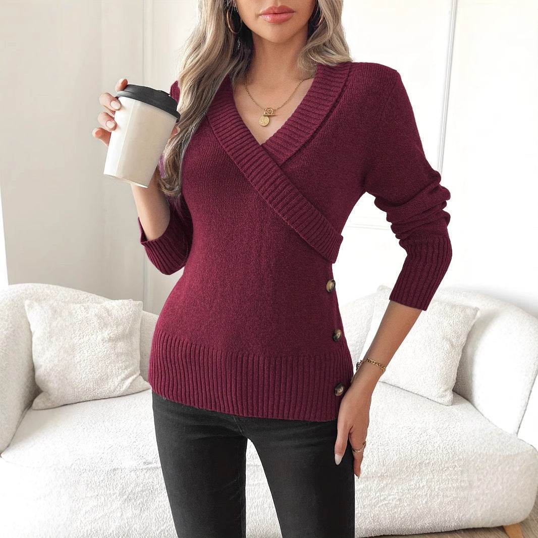 Buycenter Elegant Knitted Sweater - Women's Pullover in Various Colors - Buy Center