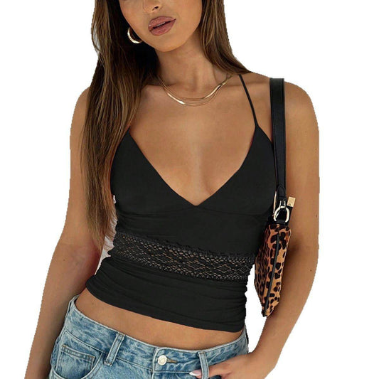Buycenter Slim-fit Spaghetti Strap Camisole - Deep V Neck Style - Buy Center