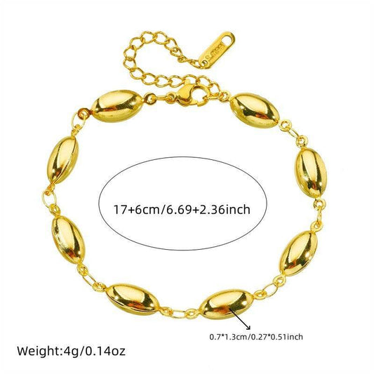 Buy Center Simple Punk Oval Water Drop Bracelet - Geometric Design for Women - Buy Center