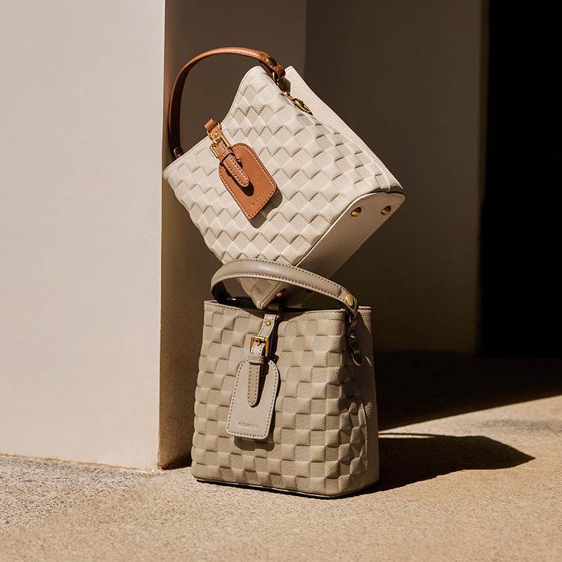 Buycenter Cowhide Bucket Shoulder Bag - Urban Simplicity Crossbody Style - Buy Center