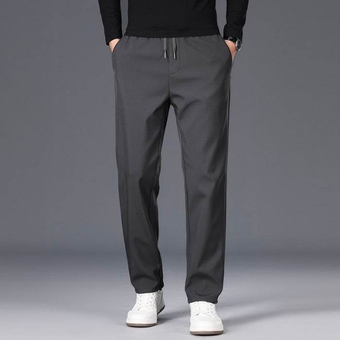 Buycenter Men's Fleece-Lined Straight Suit Pants - Winter Casual Trousers - Buy Center