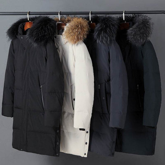 Thickened Cold-Resistant Hooded Down Jacket - Luxury Fur Collar Parka - Buy Center