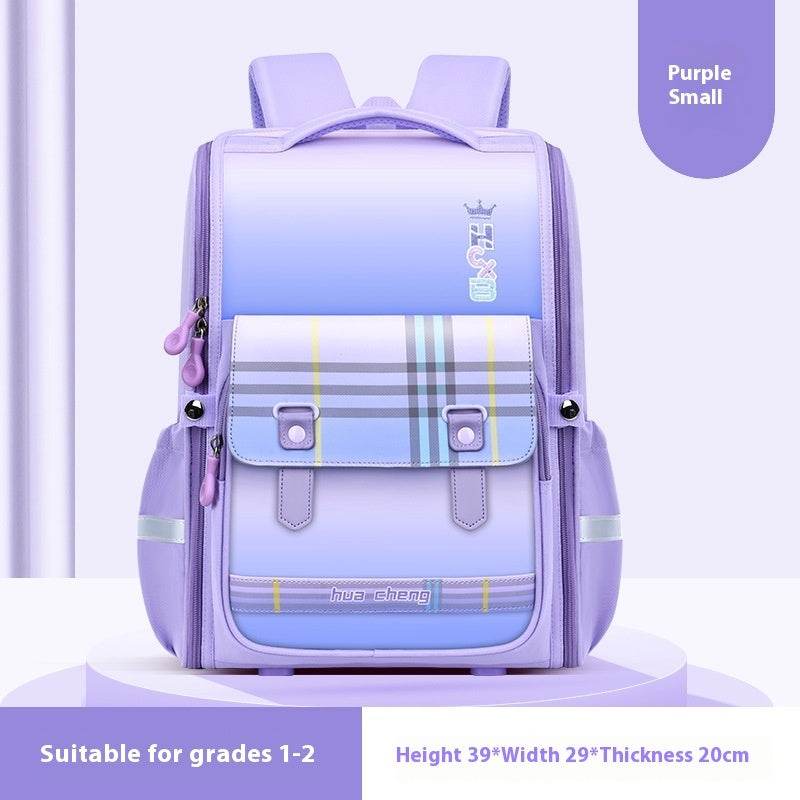 Plaid Schoolbag with Spine Protection - Ultra-Light Waterproof Backpack for Boys - Buy Center