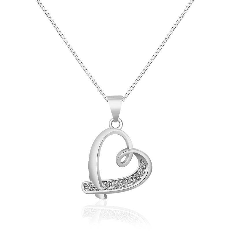 Buycenter Women's Heart Necklace - Hollow Clavicle Chain in White & Rose Gold - Buy Center