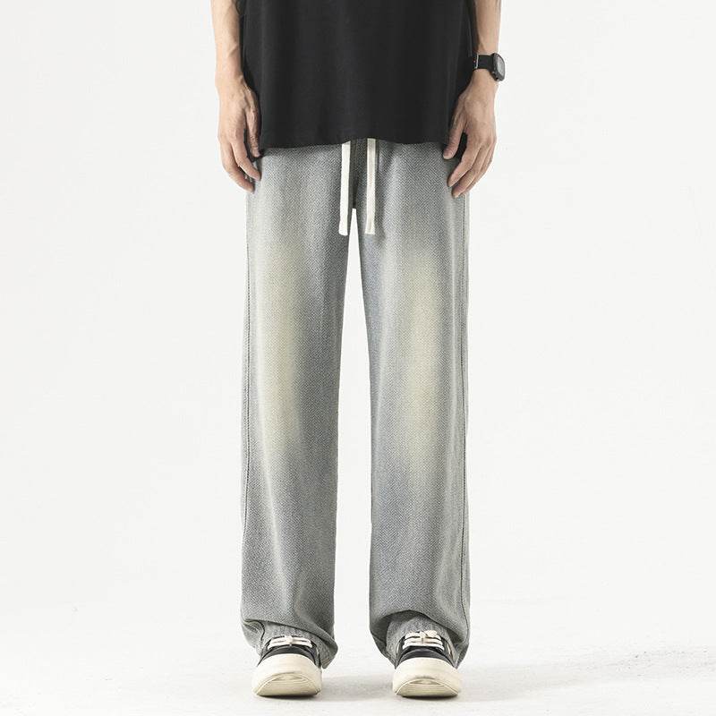 Buycenter Loose Drawstring Trousers - Vintage Blue, Mud Yellow, Gray - Buy Center