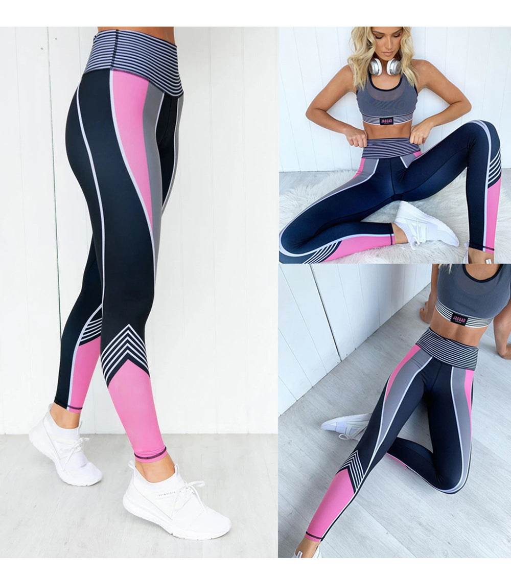 Buycenter Colorblock Fitness Leggings - 3D Printed Polyester Pants - Buy Center