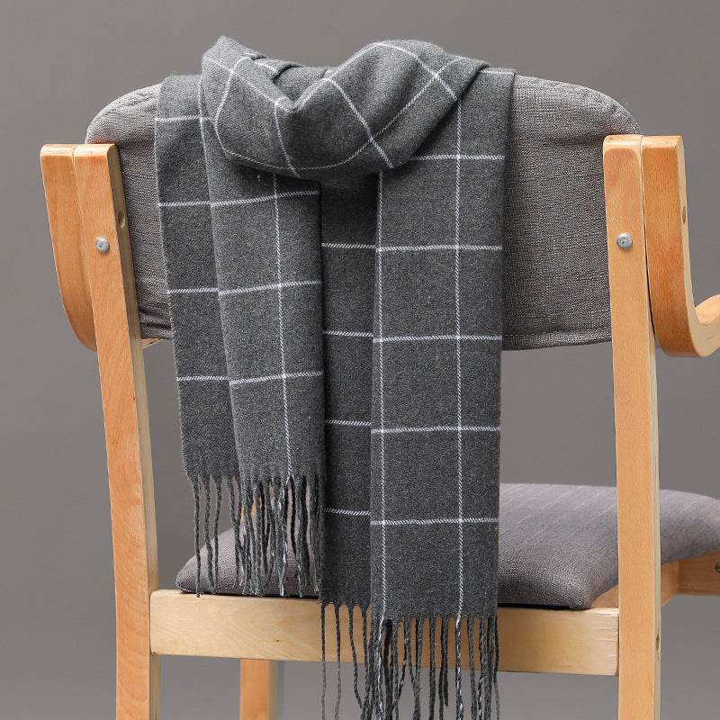 British Plaid Cashmere Scarf - Stylish Tassels, Perfect for Couples & Families - Buy Center