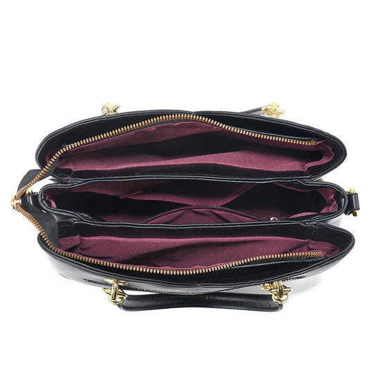 Large Capacity Contrast Color Handbag - Stylish Soft Leather Clutch - Buy Center