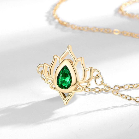 Buy Center Vintage Lotus Necklace for Women - Hollowed-out Copper Design - Buy Center