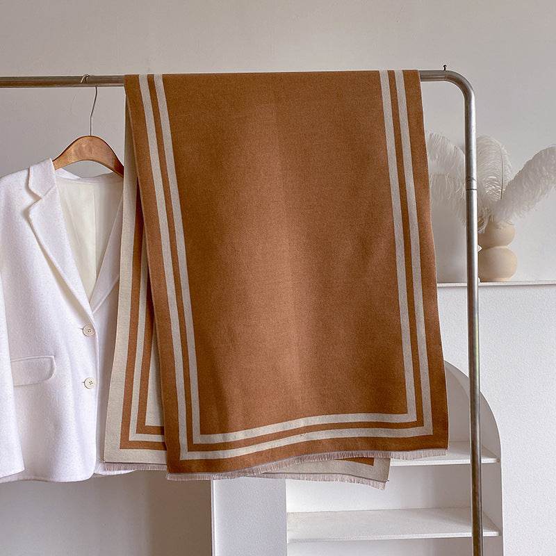 Thickened Warm Women's Scarf - Geometric Jacquard Design for Winter Style - Buy Center