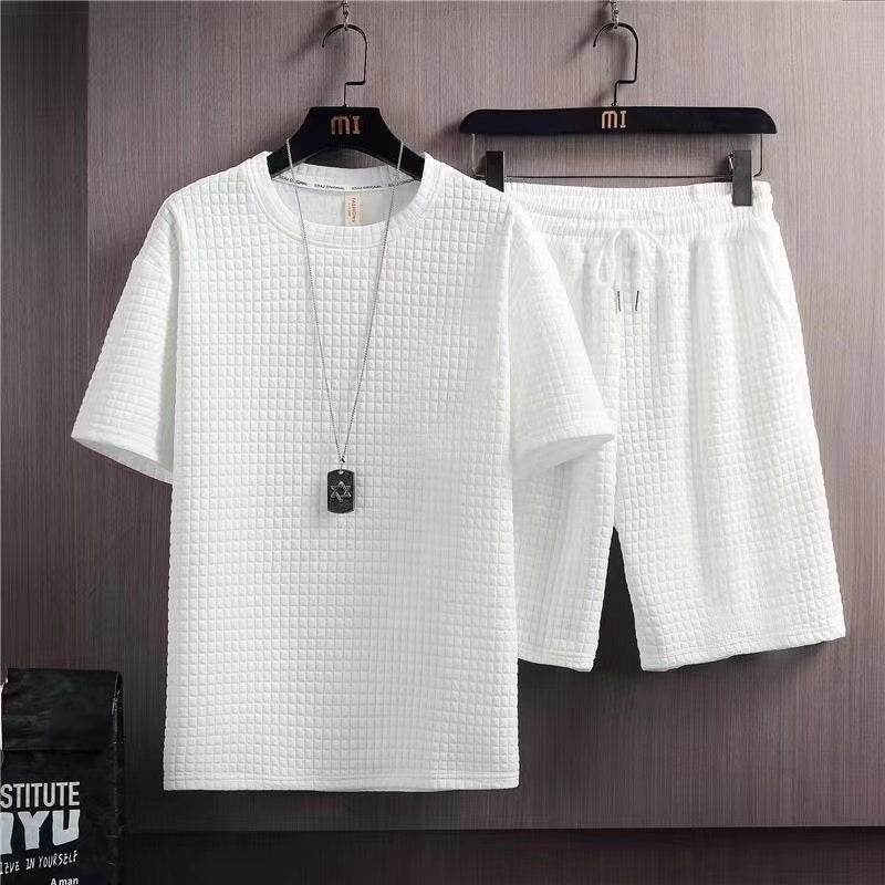 Buycenter Summer Two-Piece Suit - Men's Casual Geometric T-Shirt & Shorts - Buy Center