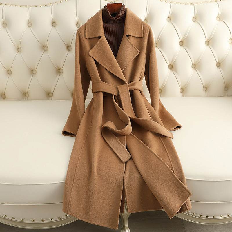 Slim Fit Cashmere Coat - Elegant Over-The-Knee Style in Multiple Colors - Buy Center
