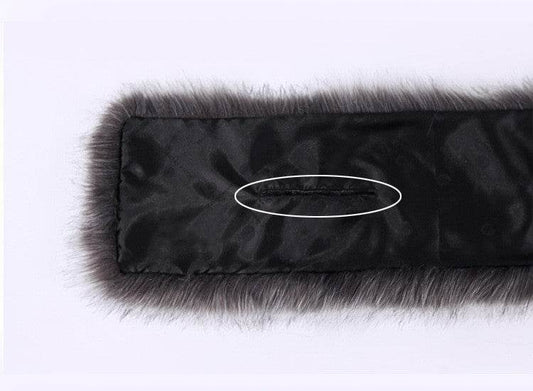 Elegant Faux Fox Fur Bridal Evening Dress - Lengthened Monochrome Style - Buy Center