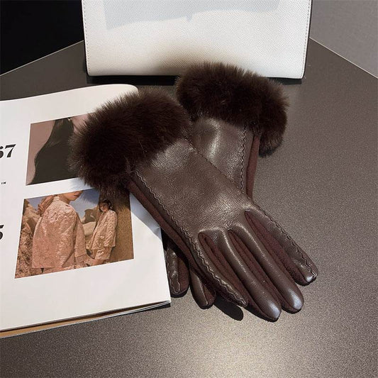 PU Leather Suede Gloves for Women - Touch Screen & Winter Warmth - Buy Center