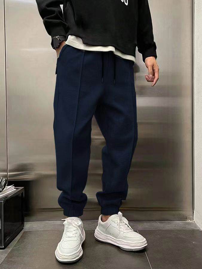 Thicken Loose Fit Ankle-Tied Sweatpants - Trendy Styles 2025 - Buy Center