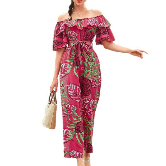 Fashion Printing Lace Up Jumpsuit - Trendy Styles for 2025 - Buy Center