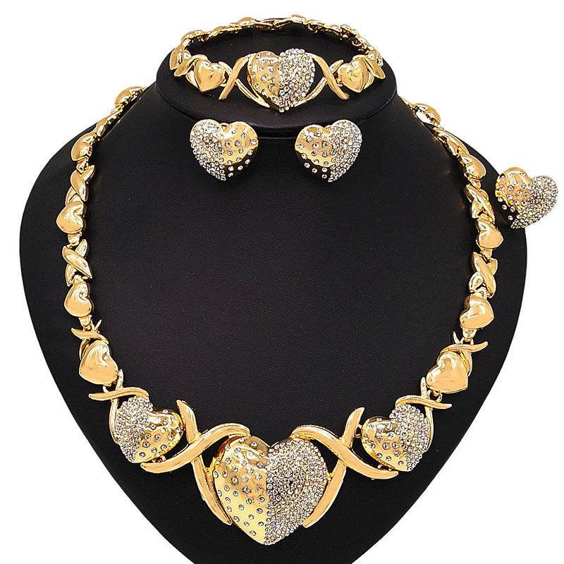 Buy Center Gold Zinc Alloy Jewelry Set - Necklace, Earrings, Bracelet, Ring - Buy Center