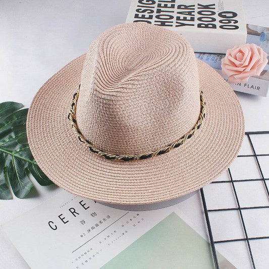 Buycenter Women's Summer Jazz Beach Hat - Stylish Straw Baseball Cap - Buy Center