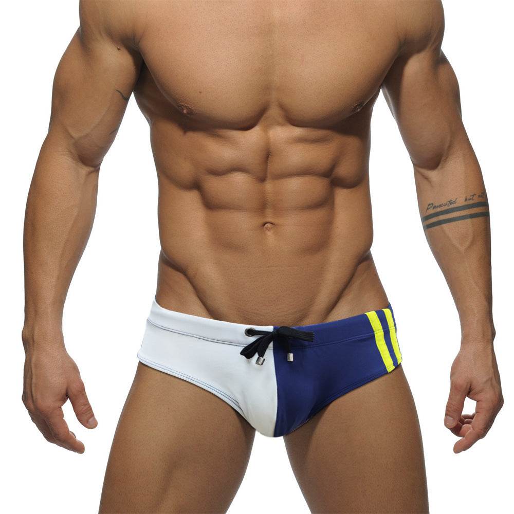 Stylish Men's Color Matching Swim Briefs - Premium Nylon, Modern Fit - Buy Center