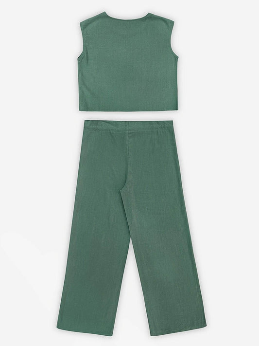 Women’s Linen Wide Leg Pants Set - Loose Fit, Chic Casual Style - Buy Center