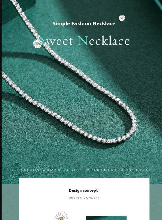 S925 Sterling Silver Necklace - Diamond Inlaid for Influencers 2025 - Buy Center