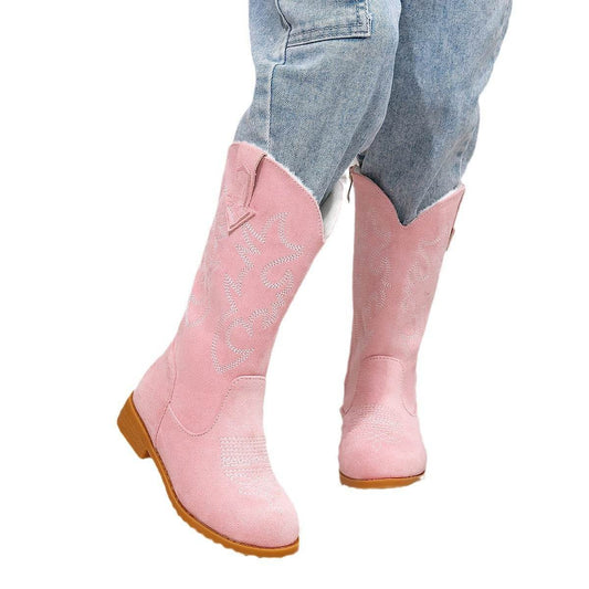 Girls Pink Fleece-Lined Princess Boots - Stylish Winter Footwear for Kids - Buy Center