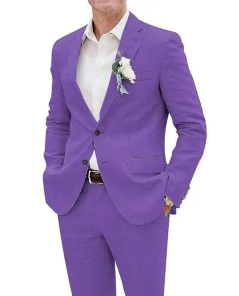 Buycenter Casual Men's Linen Suit - Fashion Slim Fit for All Occasions - Buy Center